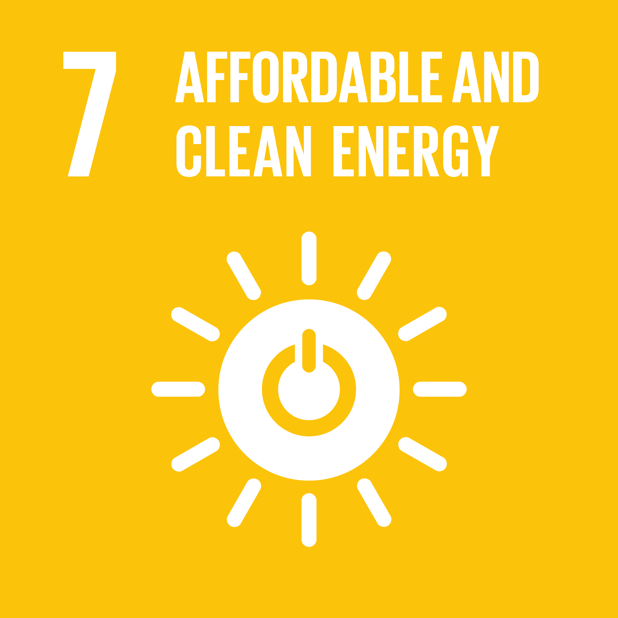 Goal 7: Affordable and Clean Energy - Ensure access to affordable, reliable, sustainable and modern energy for all